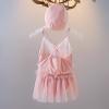 Fashion Girls Quick Dry Princess Mesh Swimsuit Suit Skirt with Swimming Cap Outfits for Girls (Pink, 9-12 Months) view 4
