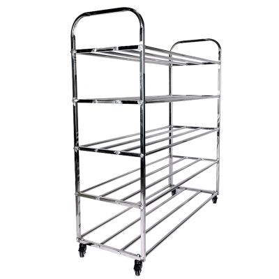 Bsetain Ball Storage Rack Ball Storage Rack on Wheels, Basketball Soccor Organizer Ball Cart, Large Stainless Steel Double-Sided Balls Display Stand Equipment (Size : 5 Tier)
