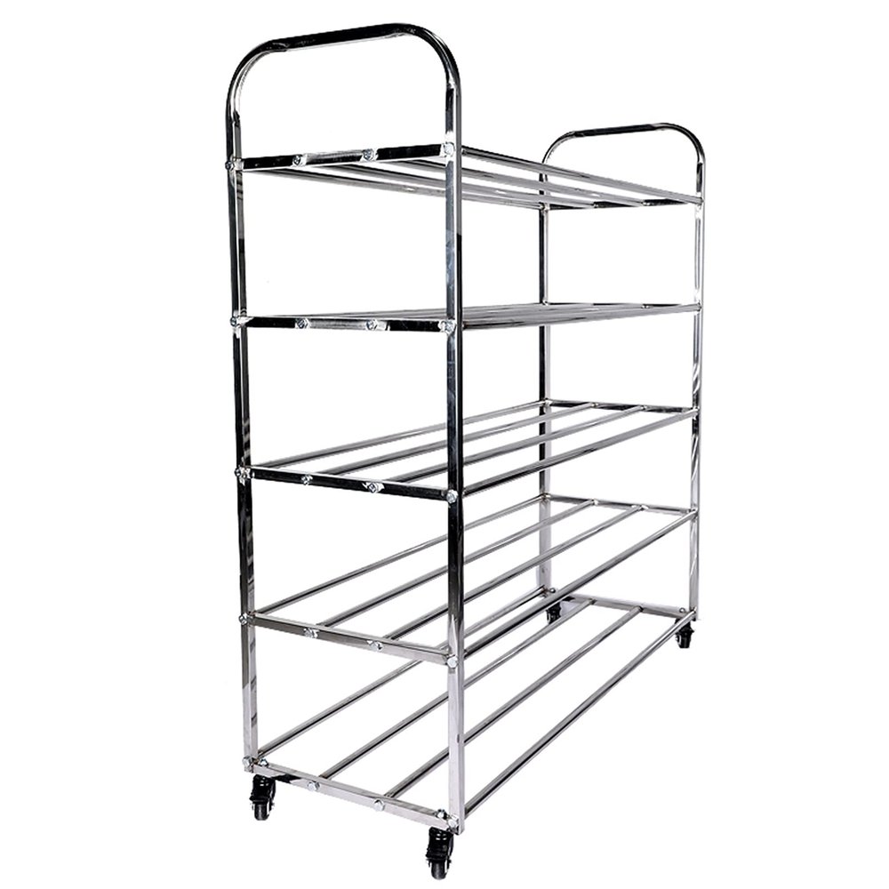 Bsetain Ball Storage Rack Ball Storage Rack on Wheels, Basketball Soccor Organizer Ball Cart, Large Stainless Steel Double-Sided Balls Display Stand Equipment (Size : 5 Tier)