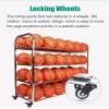 Bsetain Ball Storage Rack Ball Storage Rack on Wheels, Basketball Soccor Organizer Ball Cart, Large Stainless Steel Double-Sided Balls Display Stand Equipment (Size : 5 Tier) view 4