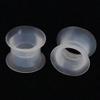 1 PAIR (2pcs) SILICONE EYELET TUNNELS Double Flare Gauges Thin Soft Flexible Flesh Plugs 1040 (1-7/16" (36MM), Clear) view 3