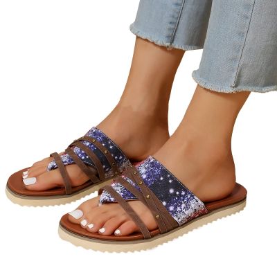 Hbeylia Sandals for Women Dressy Summer,Women's Slip On Clip Toe Wedge Thong Sandals Flat Platform Casual Comfortabe Outdoor Sandals Slippers
