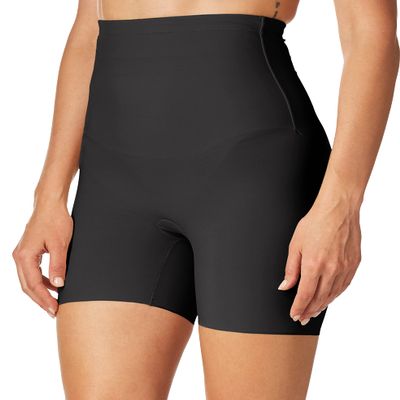 Maidenform Womens Eco Lace Firm Control High Waist Slimmer, Moisture-wicking Shapewear Briefs, Black, Large US