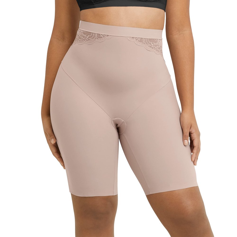 Maidenform Womens Eco Lace Firm Control High Waist Slimmer, Moisture-wicking Shapewear Briefs, Evening Blush, Medium US