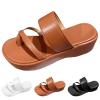 Hbeylia Summer Slippers for Women Fashion Platform Wedge Slip On Dressy Slide Sandals Classic Toe Ring Comfort Flat Sandals with Arch Support Women's Beach Travel Flip Flops Walking Shoes view 3