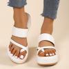 Hbeylia Summer Slippers for Women Fashion Platform Wedge Slip On Dressy Slide Sandals Classic Toe Ring Comfort Flat Sandals with Arch Support Women's Beach Travel Flip Flops Walking Shoes view 4