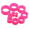 1 PAIR (2pcs) SILICONE EYELET TUNNELS Double Flare Gauges Thin Soft Flexible Flesh Plugs 1040 (7/16" (11MM), Pink) view 3