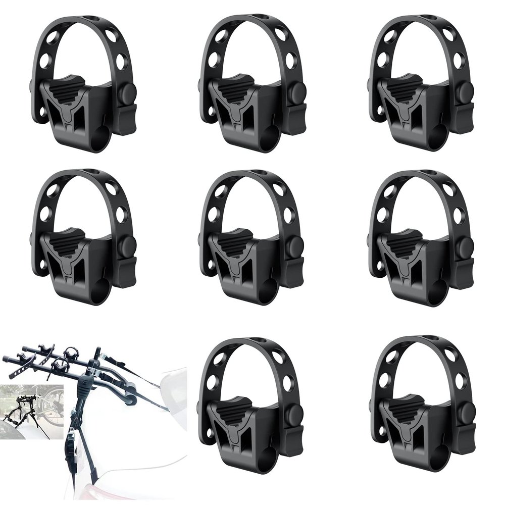 YOLOCKEY 8 Pack Bike Rack Straps Replacement Bicycle Bike Rack Cradle Replacement Bike Carrier Mount Replacement Parts Rubber Straps Adjustable Accessory Strap Kit Fit 1" Tube