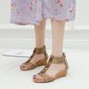 SACFOF Wedge Sandals for Women Bohemia Retro Ankle Strap Sandals Open Toe Rhinestone Summer Platform Shoes Sandals view 2