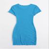AIEBO Dresses for Women Dress Women's Dress Lettuce Trim Rib-Knit Bodycon Dress Dresses (Color : Blue, Size : X-Small) view 2