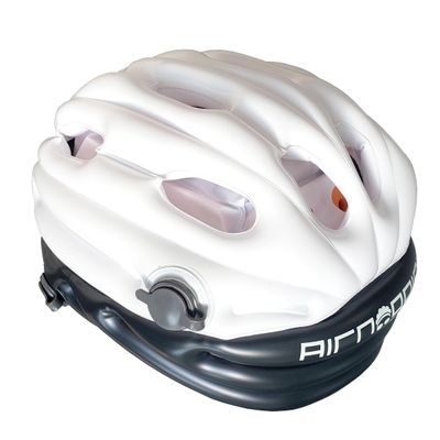 Airnoggin - Inflatable Helmet, Foldable & Portable Adult Helmet for Bike & Scooter Riders (White/Black)