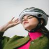 Airnoggin - Inflatable Helmet, Foldable & Portable Adult Helmet for Bike & Scooter Riders (Silver/White) view 3