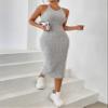 AIEBO Dresses for Women Dress Women's Dress Solid Halter Neck Bodycon Dress Dresses (Color : Gray, Size : Large) view 1