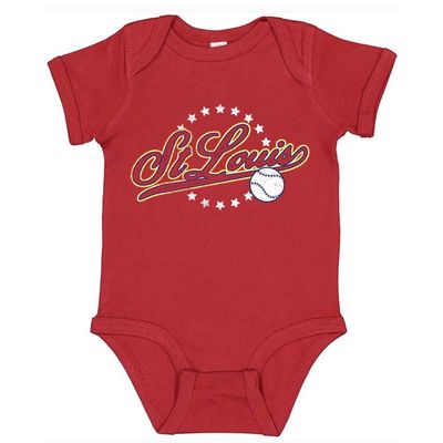 St. Louis Vintage Kid's Baby Bodysuit for Baseball Fans (Cardinal, 12M)