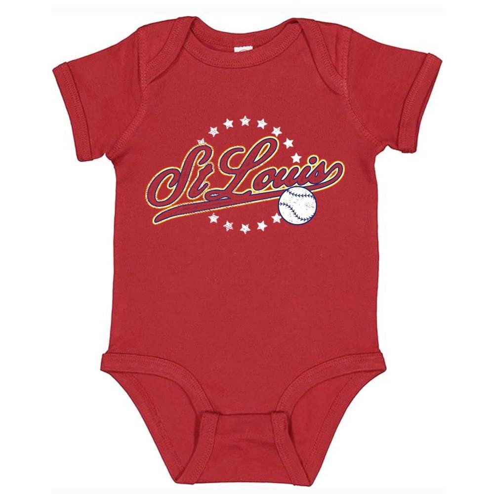 St. Louis Vintage Kid's Baby Bodysuit for Baseball Fans (Cardinal, 12M)