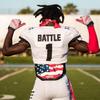 Battle Sports Novelty Football Back Plate  Hard Shell Lower Back Protector with Contoured Foam for High-Impact Protection - Youth, Call Your Mom, Blue Chrome view 4