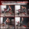 BODYRHYTHM Multifunctional Adjustable Weighted Bench with Leg Extension and Preacher Pad, Ab/Back Hyper Roman Chair, Adjustable Ab Sit up Bench, Flat Incline Decline Bench, Hyperextension Bench, Back view 4