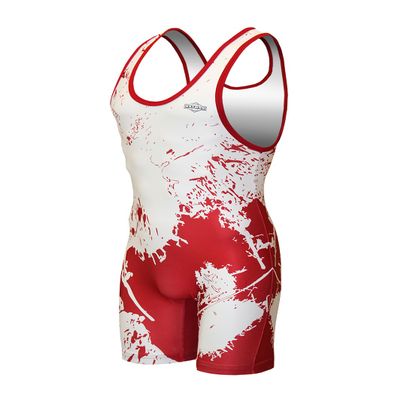 Matman USA The Splatter Men's & Boy's Wrestling - Weightlifting - Exercise Singlet - Made in the U.S.A. (Red, Small)