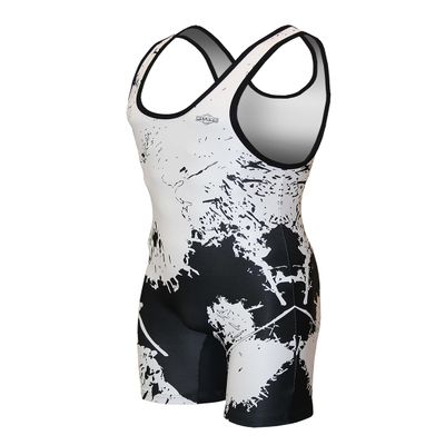 Matman USA The Splatter Men's & Boy's Wrestling - Weightlifting - Exercise Singlet - Made in the U.S.A. (Black, Medium)