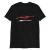 2023 'Vette Z06 C8 Torch Red Vette Silhouette Custom T-Shirt view 1