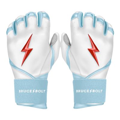 BRUCE BOLT HAPP Series Long Cuff White Batting Glove - White XLarge