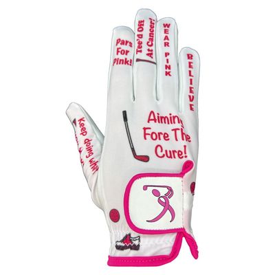 Giggle Golf Women's Golf Gloves (X-Large, Worn On Right Hand, Breast Cancer Awareness)