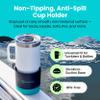 SquidCup Non-Tipping, Anti-Spill Cup Holder for Boats, Kayaks, SUPs, RVs, Fishing & Camping | Universal 1230 oz Fit | BPA-Free, Optional SquidDisk Mount Included for Textured Surfaces (Black/Teal) view 2
