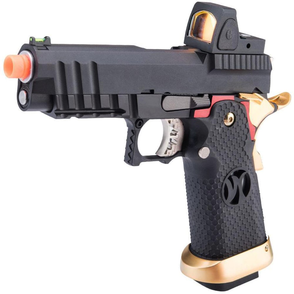 Evike Airsoft - AW Custom HX26 Match King Compact Hi-CAPA Gas Blowback Airsoft Pistol (Color: Red)
