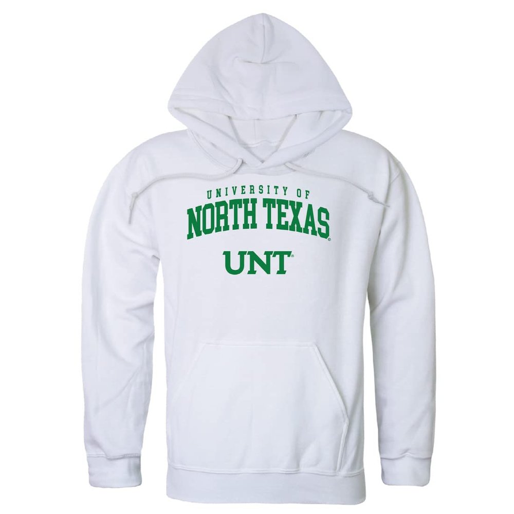 W Republic UNT University of North Texas Mean Green Seal Hoodie Sweatshirts - White, Small