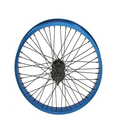 Bike 20 x 2.125 Alloy Rear Wheel 48 Spoke SS Black 9T 14mm Blue Wall