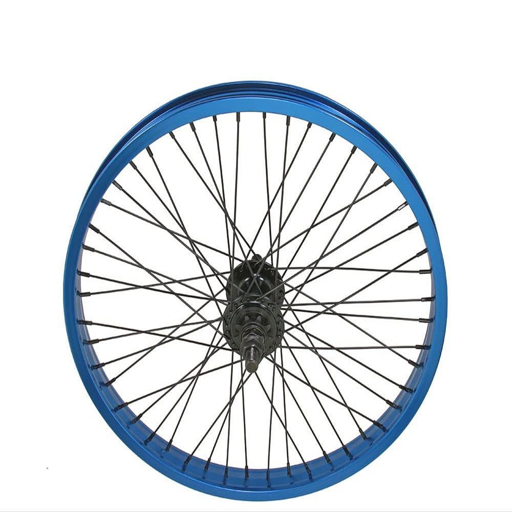 Bike 20 x 2.125 Alloy Rear Wheel 48 Spoke SS Black 9T 14mm Blue Wall