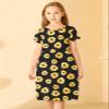 21KIDS Girls Floral Dress Kids Boho Short Sleeve Pleated Casual Dress with Pockets for Girls, Yellow Flower, 12 Years view 3