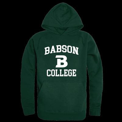 W Republic Babson College Beavers Seal Fleece Hoodie Sweatshirts - Forest Green, Large
