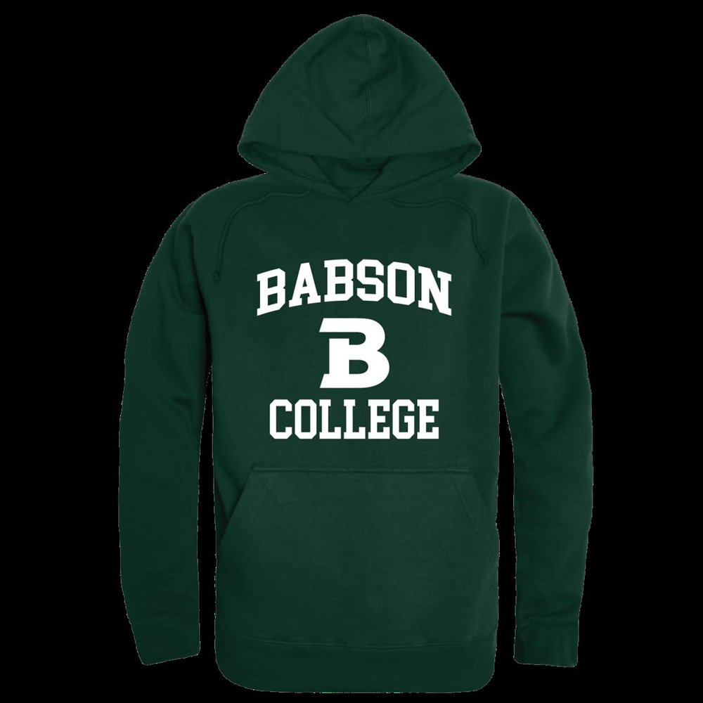 W Republic Babson College Beavers Seal Fleece Hoodie Sweatshirts - Forest Green, Large