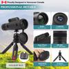 HD 10-30X50 FMC Spotting Scope (Long Range Spotting with Designed Tripod, Wrist Strap, Phone Adapter) Objective Lens and Eyepiece Cover view 2