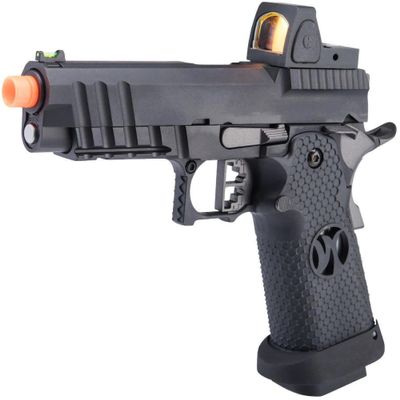 Evike Airsoft - AW Custom HX26 Match King Compact Hi-CAPA Gas Blowback Airsoft Pistol (Color: Black)