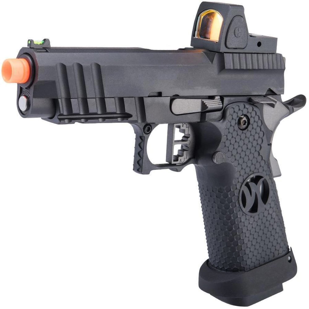 Evike Airsoft - AW Custom HX26 Match King Compact Hi-CAPA Gas Blowback Airsoft Pistol (Color: Black)