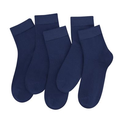 SERISIMPLE Colorful Quarter Ladies Crew Socks Breathable Solid Pastel Light Color Thin Bootie Unisex Sock 5 Pairs (s,Royal Blue)