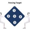 lamphle 13"x13" Fencing Target for Saber Foil and Epee with Five Bullseye, Fencing Training Equipment Self-Training, Home Fencing Equipment for Child and Adult Fencer Lake Blue view 3