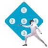 lamphle 13"x13" Fencing Target for Saber Foil and Epee with Five Bullseye, Fencing Training Equipment Self-Training, Home Fencing Equipment for Child and Adult Fencer Lake Blue view 4