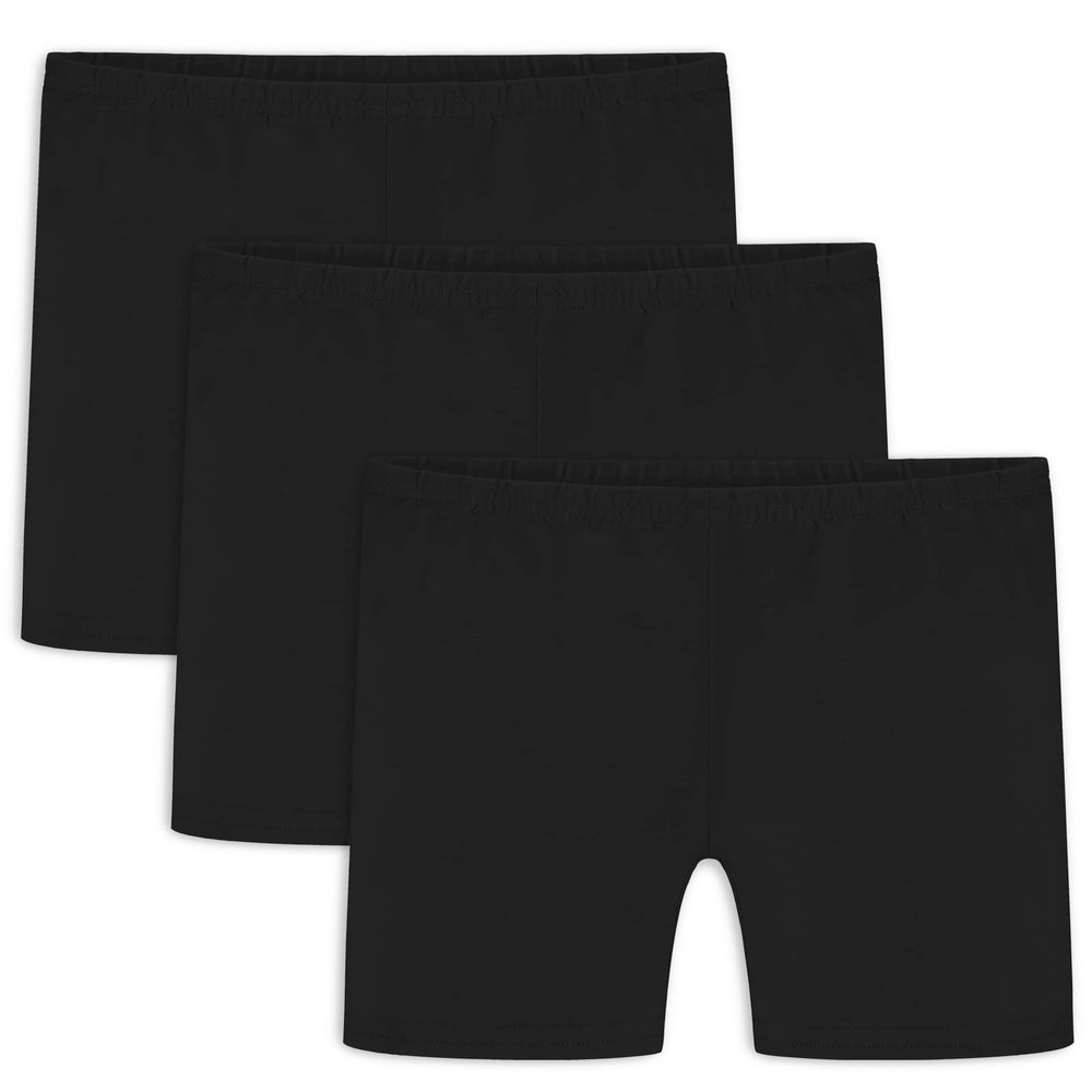 Auranso Girls Bike Shorts Cartwheel Breathable and Safety Biker Under Dress Dance Shorts Black 7-8 Years