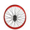 Bike 20 x 2.125 Alloy Rear Wheel 48 Spoke SS Black 9T 14mm Red Wall view 1