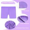 Auranso Girls Bike Shorts Cartwheel Breathable and Safety Biker Under Dress Dance Shorts Black Rose-Red Purple 5-6T view 4
