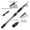 DYPASA Fishing Pole Fishing Rod Carbon Fiber Telescopic Fishing Pole Super Light Two Colors Fishing Tackle for Fishing 1.8/2.1/2.4/2.7M Fishing Rod (Size : Red Rod 2.4M) view 3