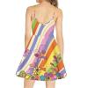 Coloranimal Colorful Butterflies Print Women's Summer Dresses Groovy Hippie Daisy 70s 80s Spaghetti Strap Sleeveless V Neck Casual Swing Sundresses Groovy Flower Party Cocktail A Line Dresses view 3