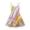 Coloranimal Colorful Butterflies Print Women's Summer Dresses Groovy Hippie Daisy 70s 80s Spaghetti Strap Sleeveless V Neck Casual Swing Sundresses Groovy Flower Party Cocktail A Line Dresses view 4