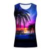 NaRHbrg Palm Tree Tanks Tops for Mens Cool Printed Graphic Sleeveless Tank Top Muscle Shirt for Workout Gym Jogging view 4
