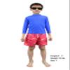 Boys Swim Set Size 6 Baby Boys' Rash Guard Shirts with Swim Trunks with Compression Lined UPF 50+ Red Shark view 2