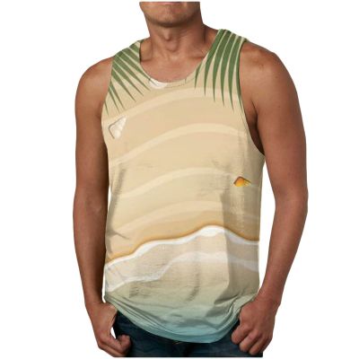 NaRHbrg Palm Tree Tanks Tops for Mens Cool Printed Graphic Sleeveless Tank Top Muscle Shirt for Workout Gym Jogging