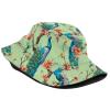 Cute Peacock Bucket Hat Travel Summer Womens Peacock Feather Bucket Hats Packable Beach Sun Fisherman Hat for Teens Women Men view 2